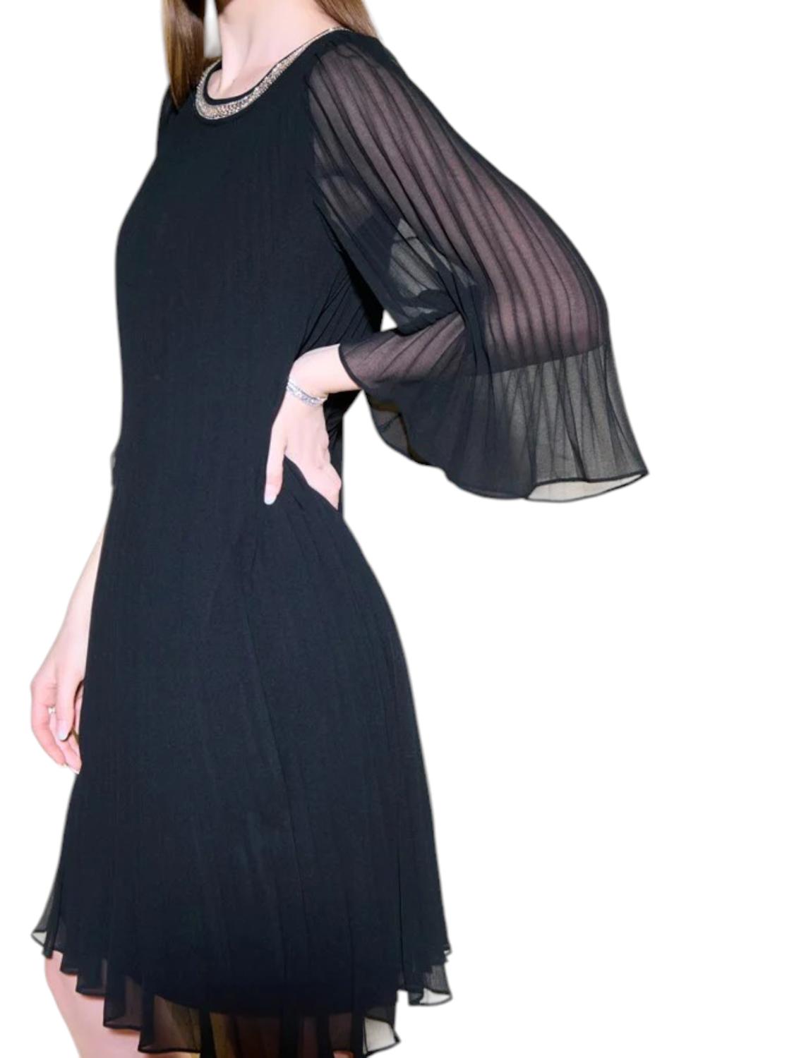 Joseph Ribkoff - Pleated Chiffon Trapeze Dress