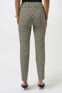 Joseph Ribkoff - Checkered Jacquard Slim Ankle Pants