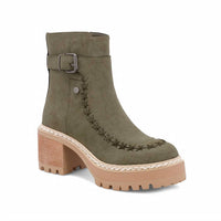 Mia Shoes - Women's Faux Suede Chunky Heel Bootie
