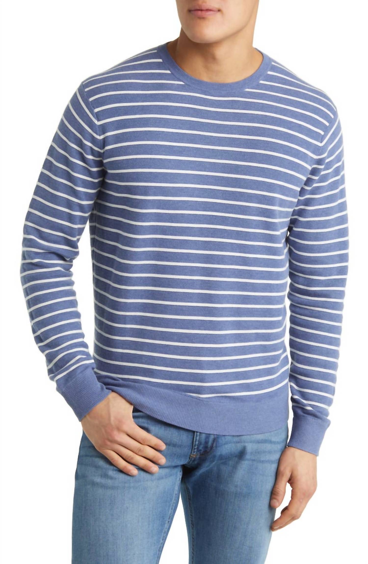Peter Millar - Tidal Honeycomb Stripe Crewneck Sweater