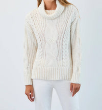 Fdj - Cowl neck cable sweater
