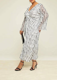 Fashion Szn Curve - Plus Size Twist Front Polka Dot Dress