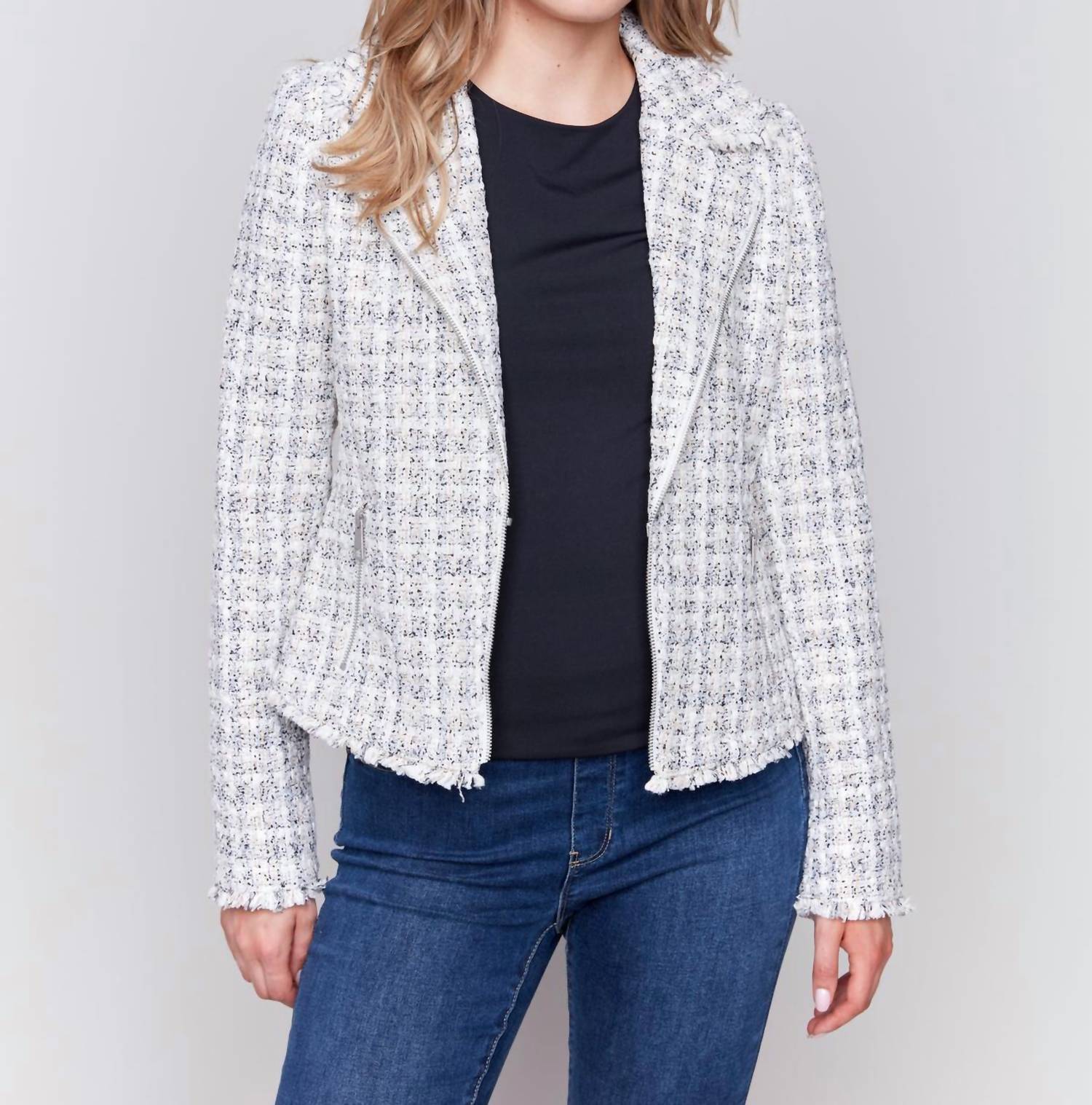 Charlie B - Tweed Moto Jacket