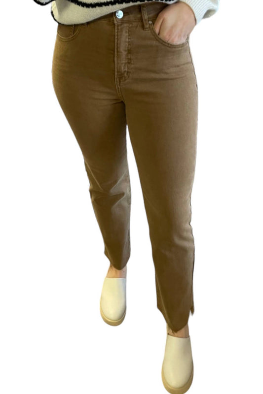 Risen - Raw Hem Side Slit Straight Jeans