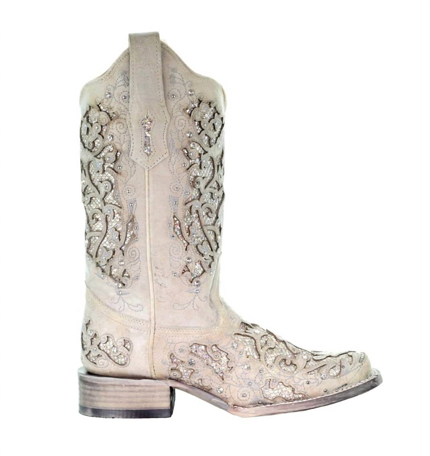 Corral - Women's Glitter Inlay Square Toe Cowboy Boots