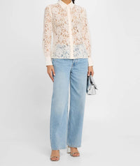 L'Agence - Miai Lace Button Down Blouse