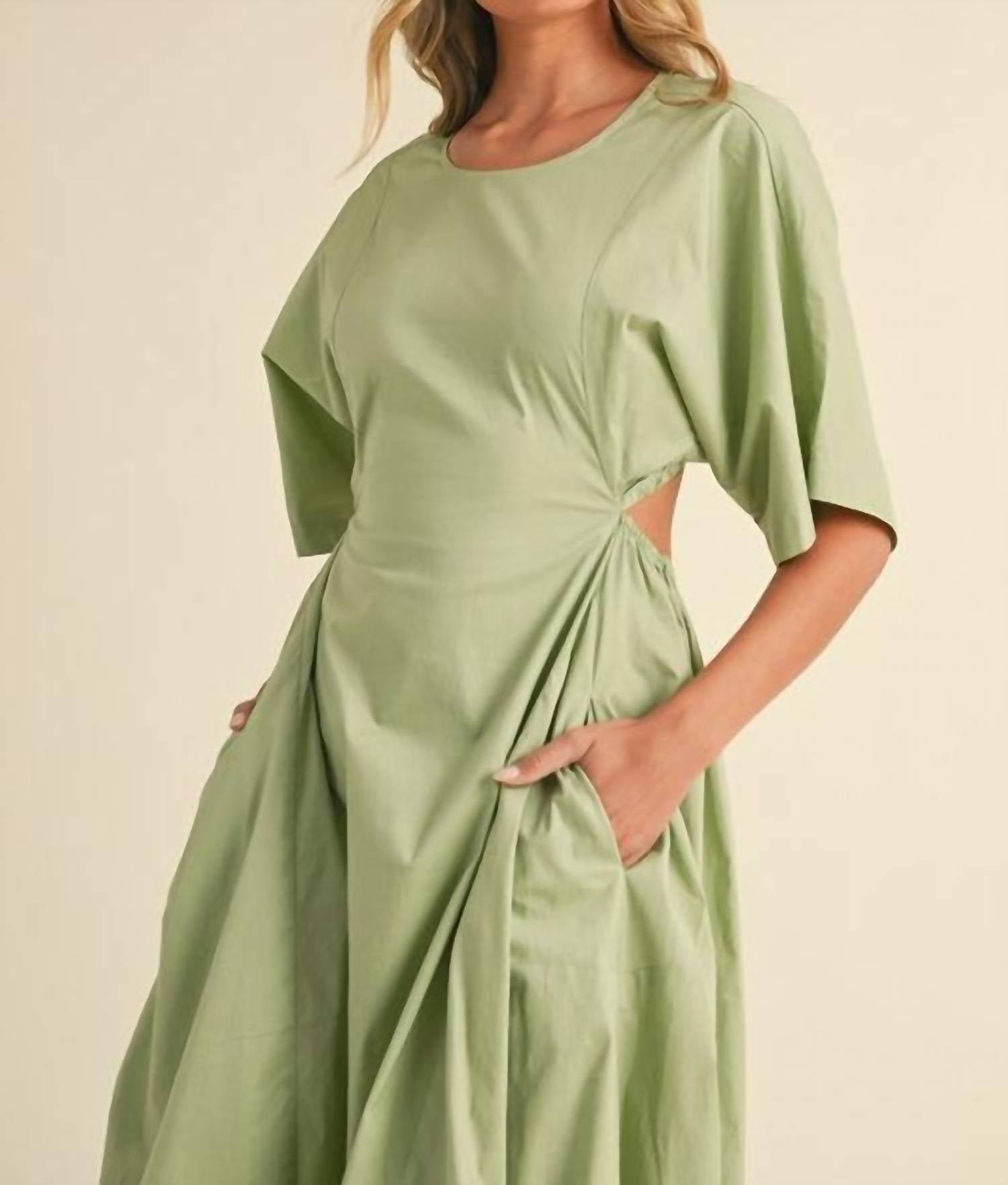 Klesis - Drawstring Open Back Dress