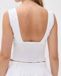 NIA Bleu Top in white - women's shirt - alternate view