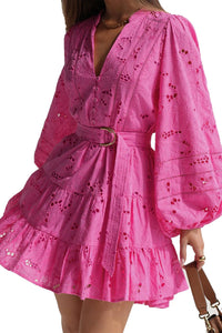 Kivari - Corfu Long Sleeve Mini Eyelet Dress