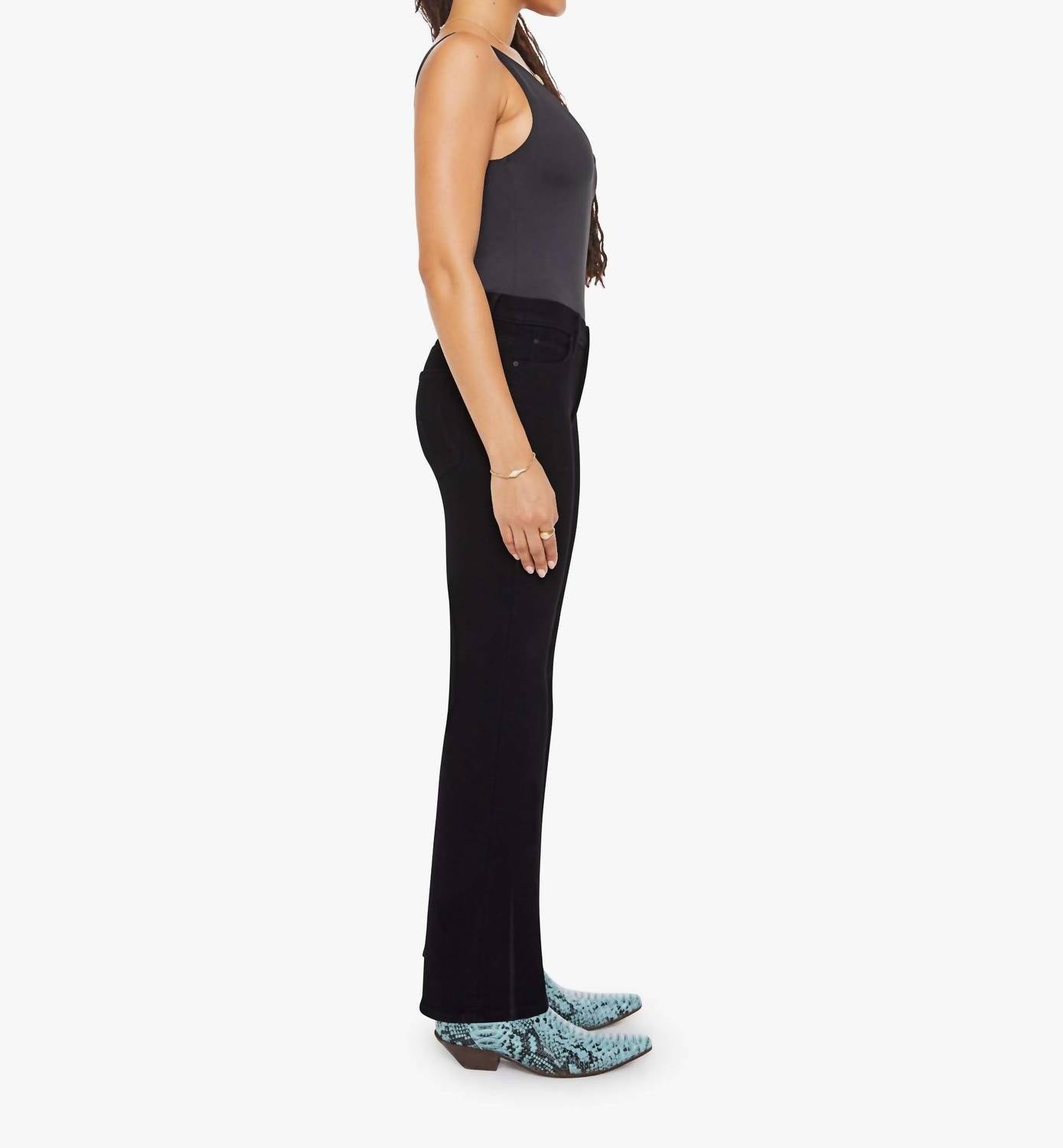 Mother Lil Kick It Jeans - Petite in nighty night - women's jeans - detail view
