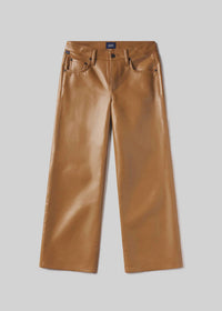 Citizens of Humanity Faye Vintage Straight Recycled Leather Pants in pale toffee - women's pants - view 4