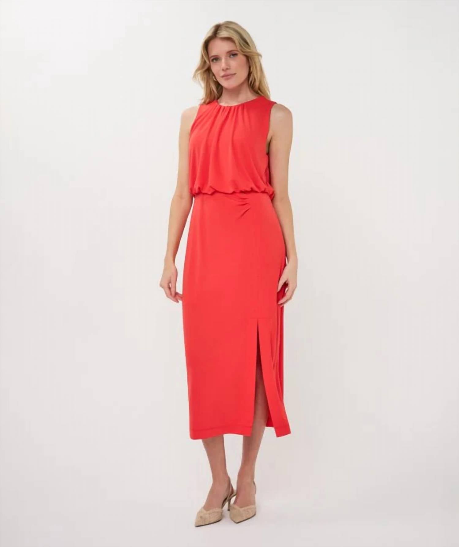 Esqualo - Fancy Gathering Sleeveless Dress