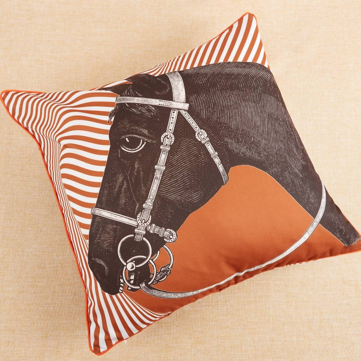 Thomas Paul - Equestrian Horse Motif Outdoor Pillow
