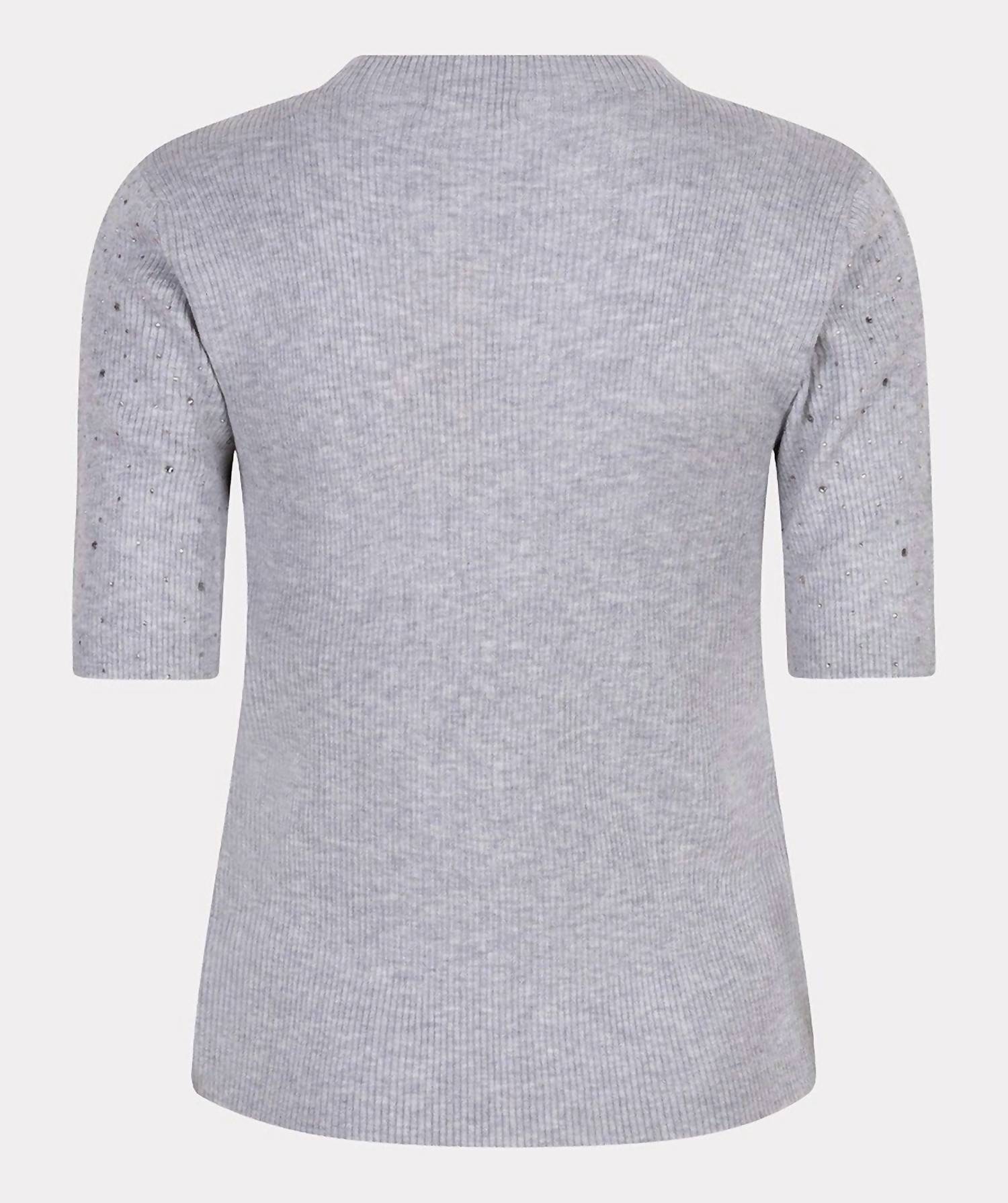 Esqualo - Tessina Rib Short Sleeve Studs Top
