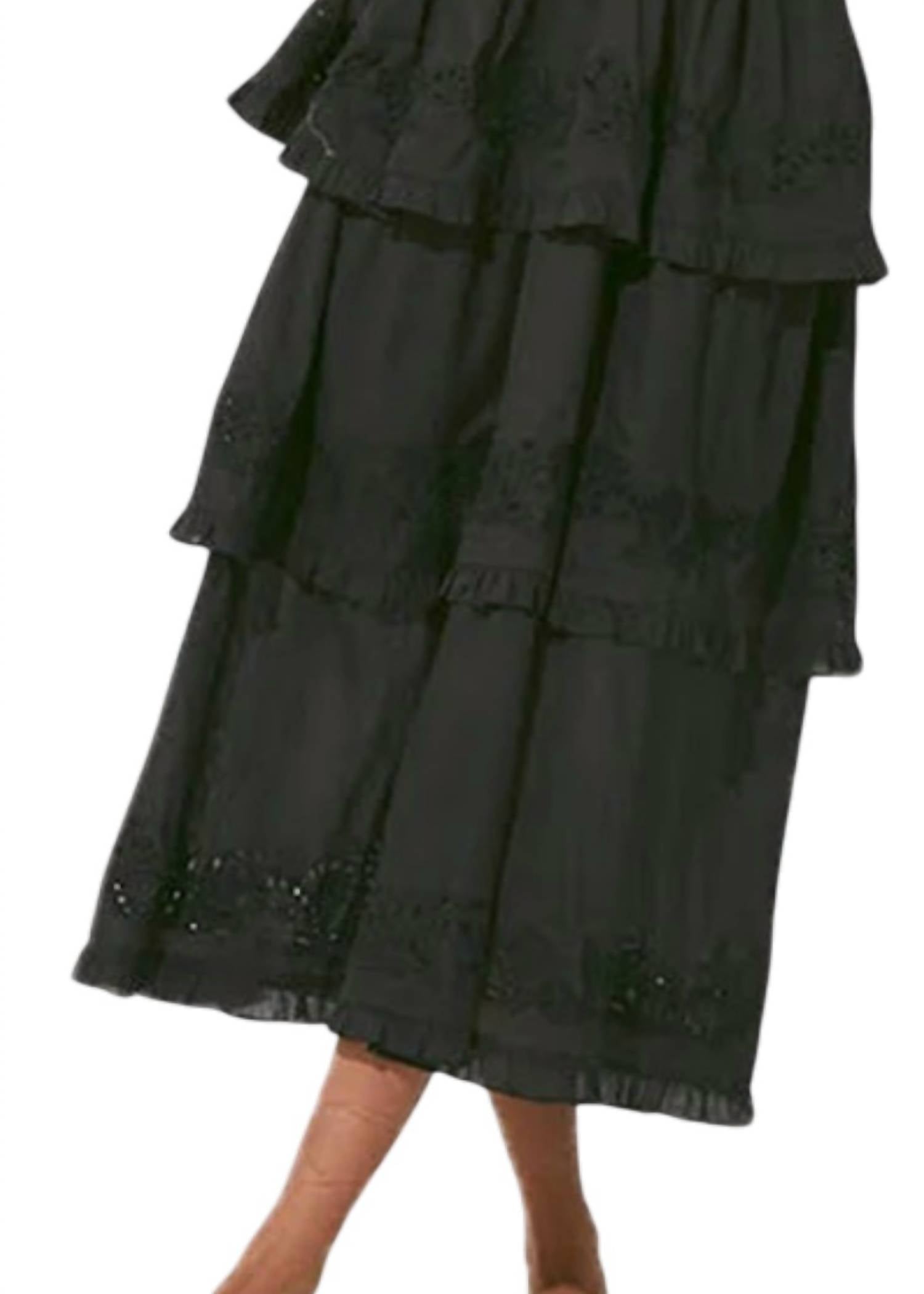 Cleobella Eliana Midi Dress in black - women's dress - alternate view