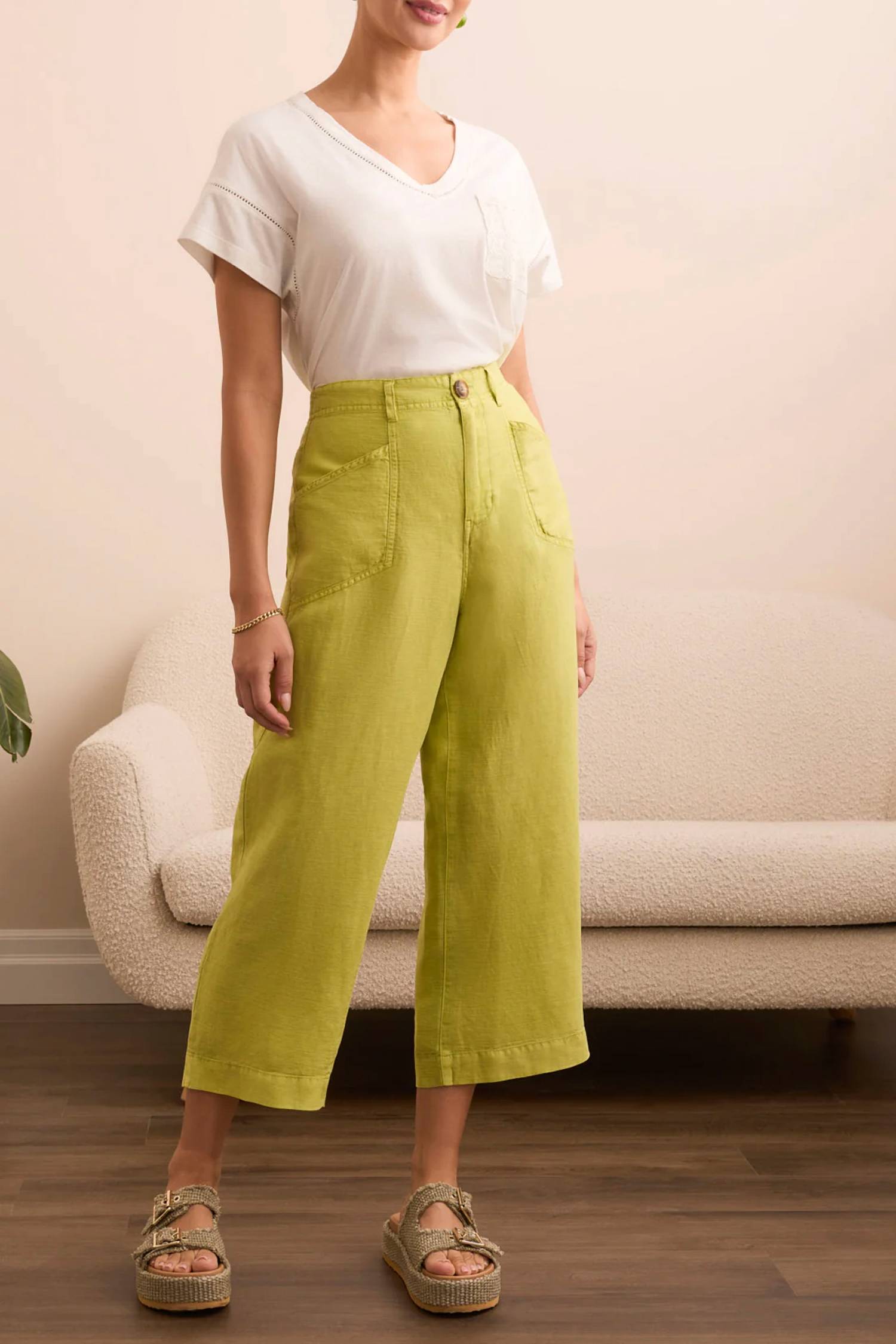 Tribal - Brooke Flowy Wide Crop Pants