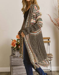 Adora - Maya Fringe Hem Aztec Cardigan