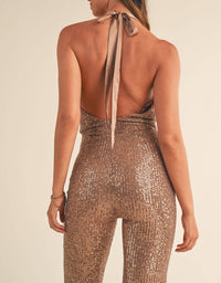 Mable - Rio Cowl Neck Sequin Jumpsuit