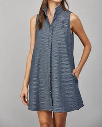 Fate - Stand Collar Mini Shift Dress