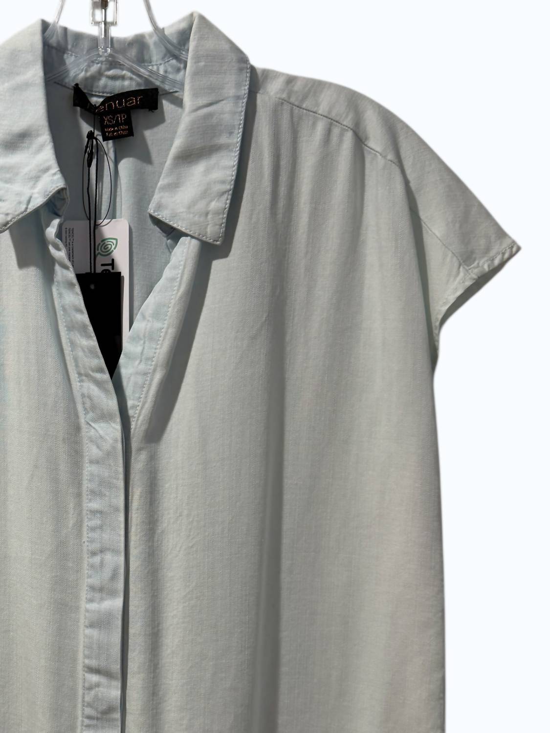 Renuar Women's Cap Sleeve Top in bleach - women's shirt - detail view