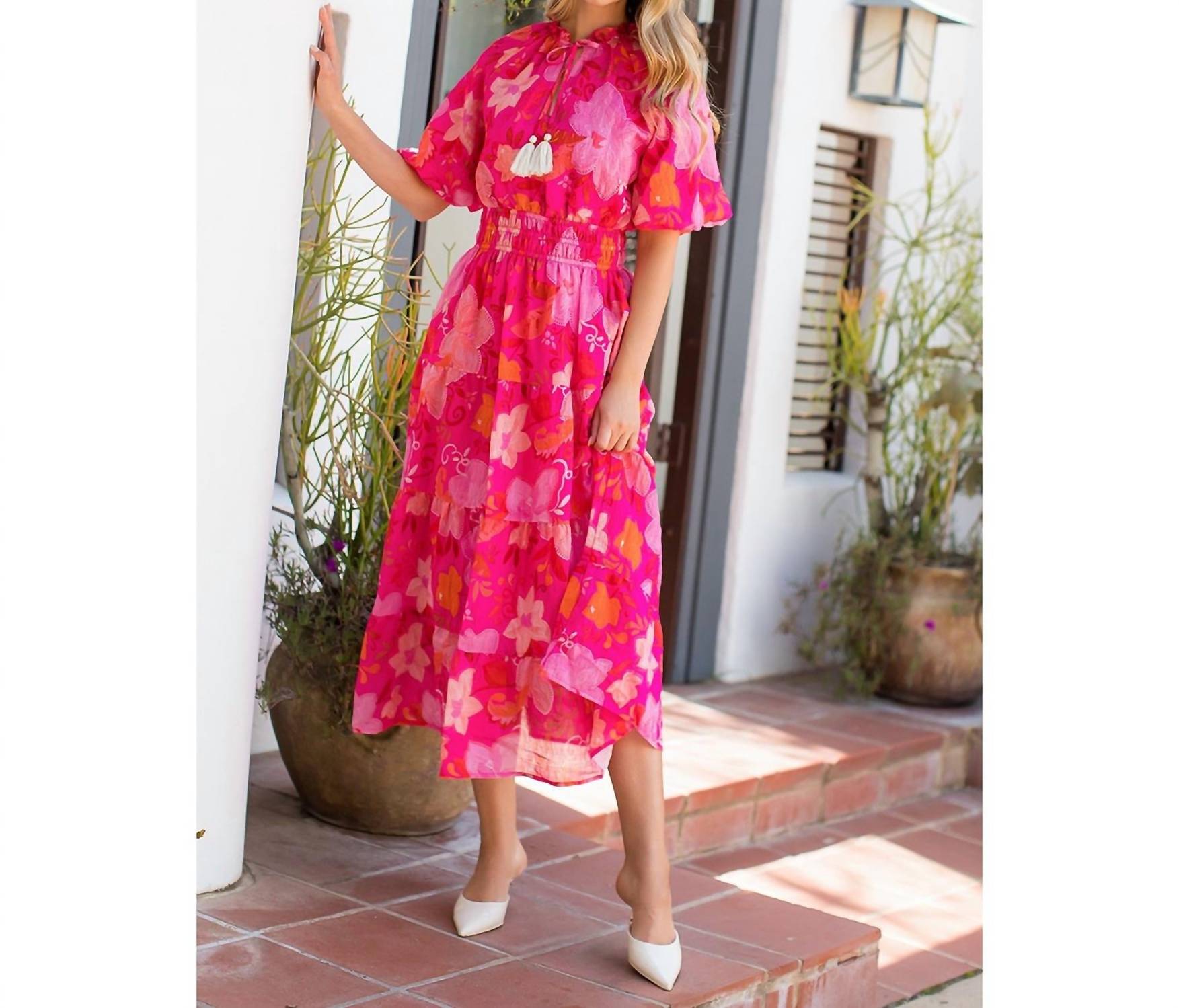 Thml - Floral Puff Sleeve Tiered Maxi Dress