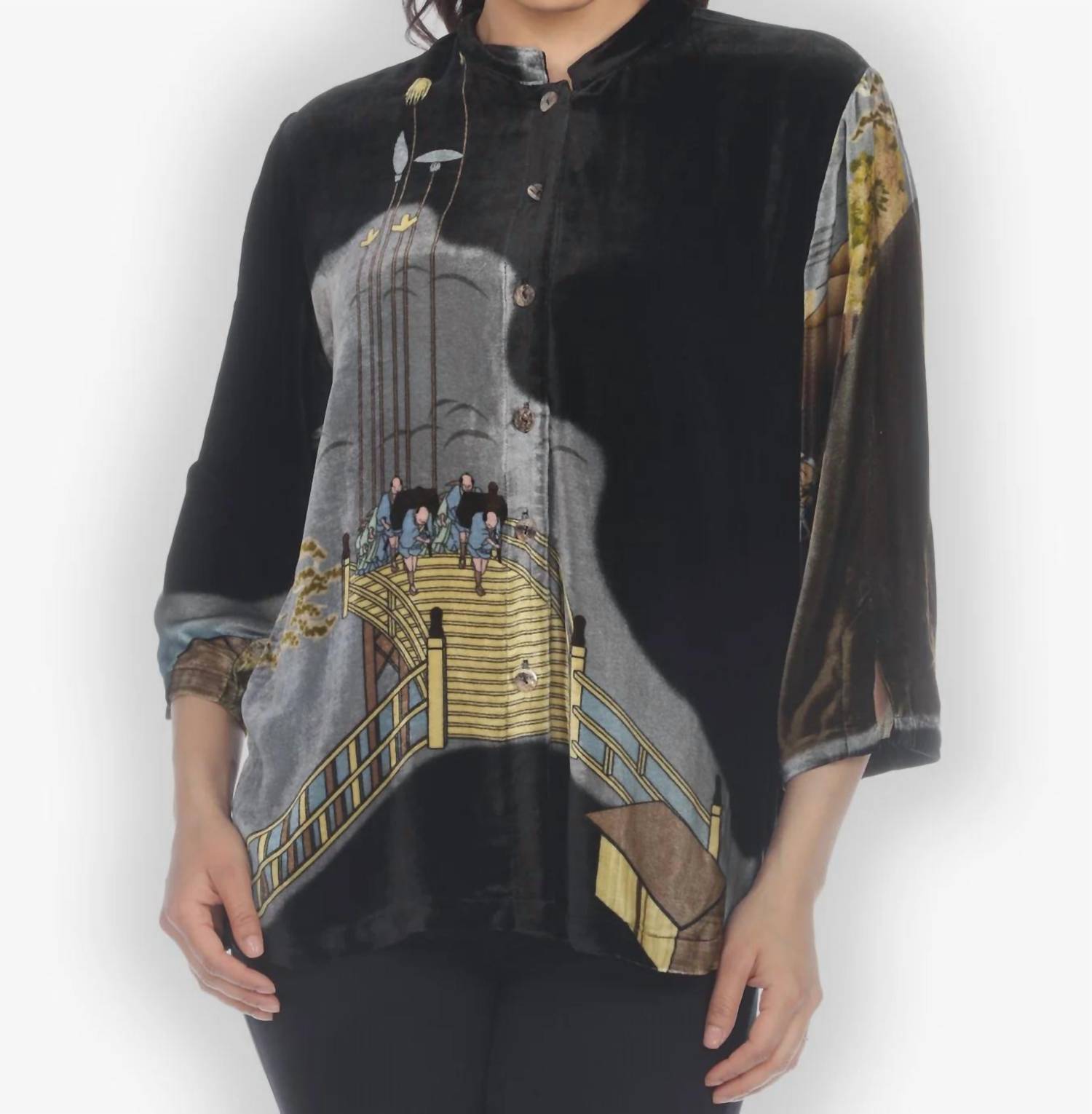 Squeeze De Citron - Edo of Life silk velvet Blouse