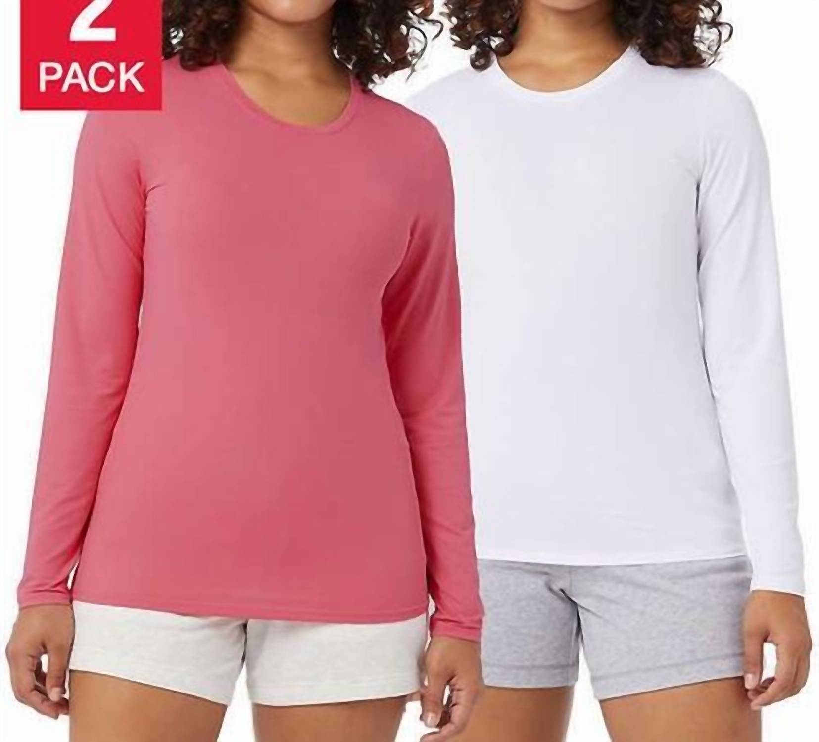 32 Degrees - Women's Long Sleeve Air Mesh Tee - 2-pack