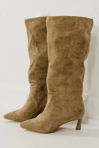 CCOCCI Women's Pisa Pointed Toe Kitten Heel Boot in beige - women's shoe