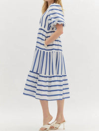 entro Claire Midi Dress in blue - women's dress - alternate view