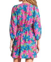 In The Beginning - Erin Floral Printed V-Neck Mini Dress