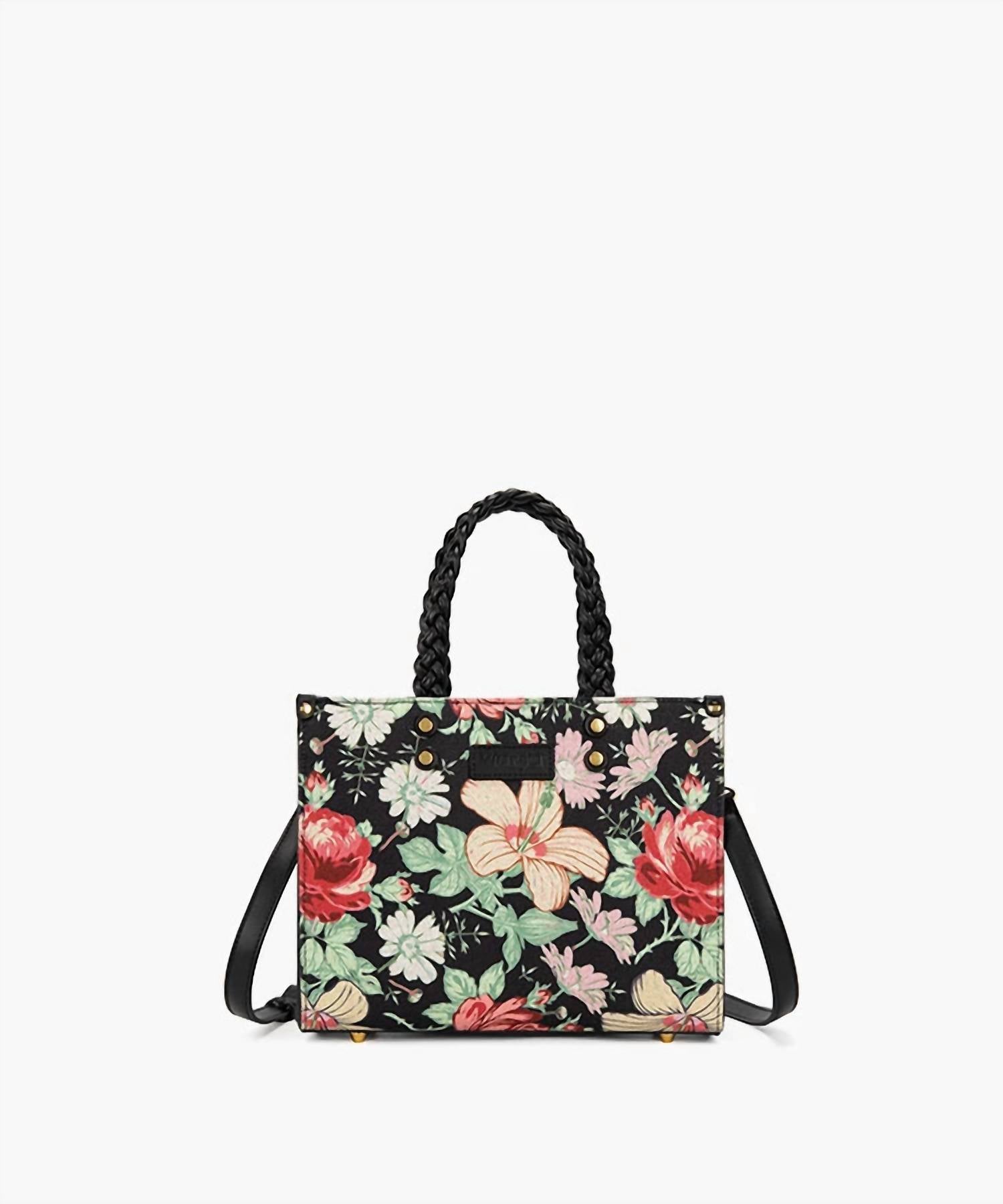 Wrangler - FLORAL PRINT BRAIDED HANDLE TOTE BAG