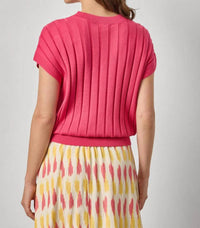 Lilla P - Wide Rib Wedge V-neck Sweater