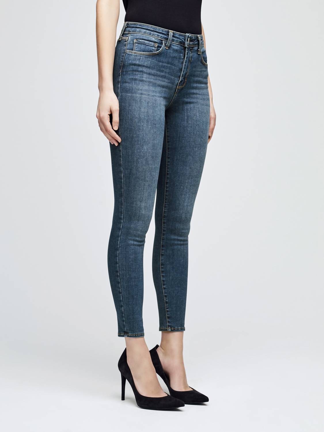 L'Agence Marguerite High Rise Skinny Jean in new vintage - women's jeans - alternate view