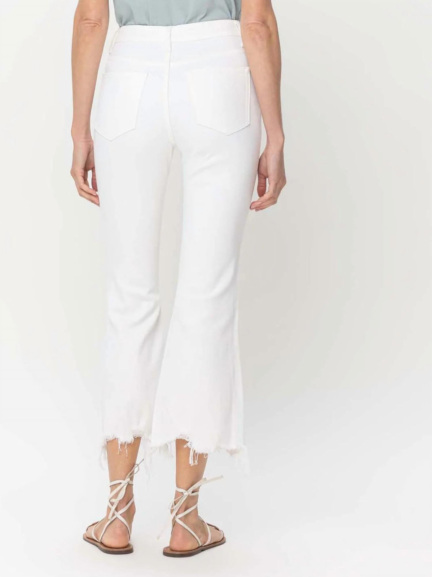 Flying Monkey - High Rise Crop with Destroyed Hem Jeans
