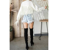 Veveret - Raw Hem Fringe Jacket