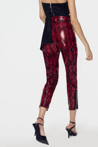 For Love & Lemons - Women's Claude Faux Snakeskin Pant
