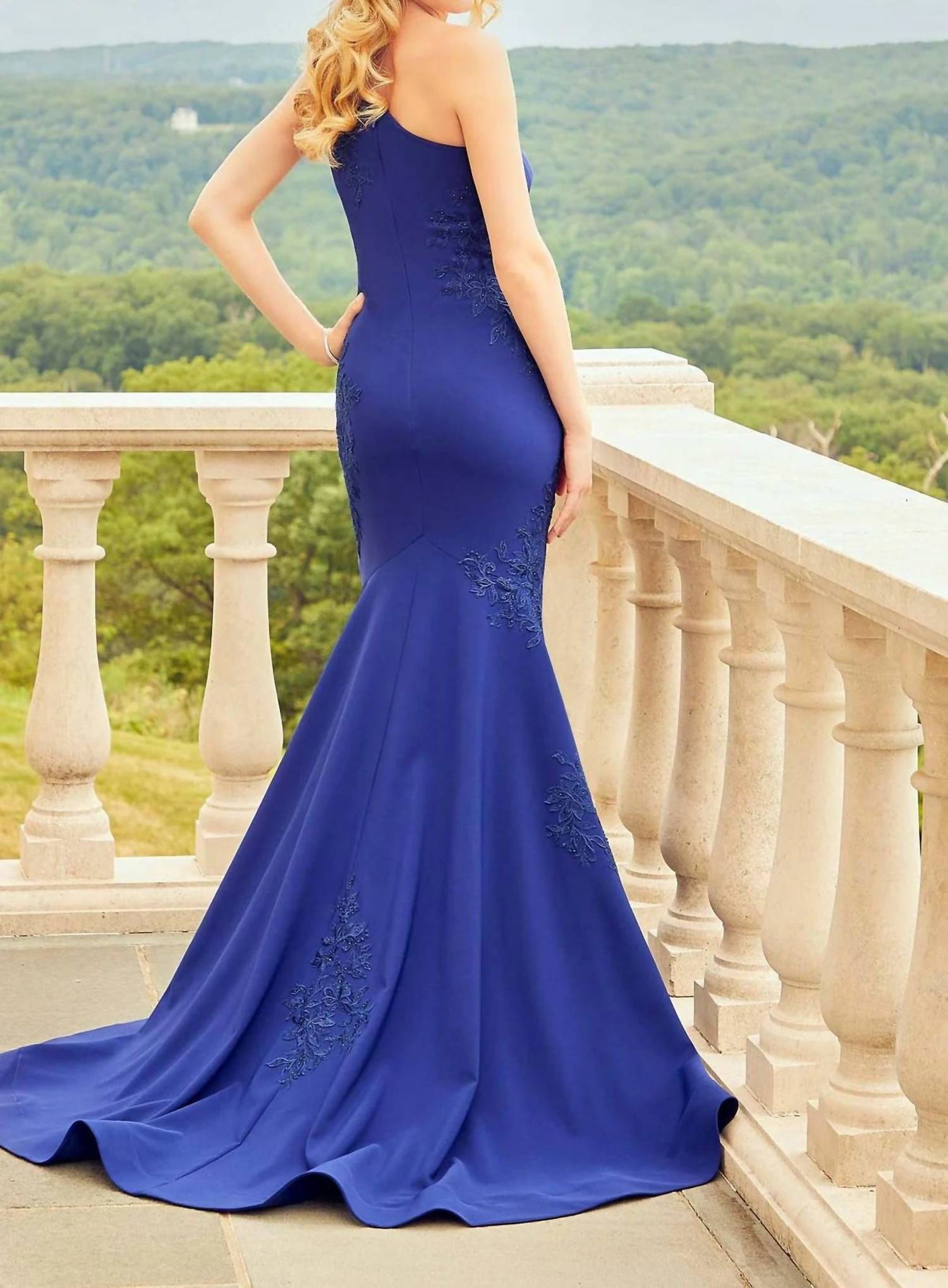 Morilee - Beaded Lace One Shoulder Gown
