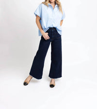Karlie - Solid Poplin Collared Top