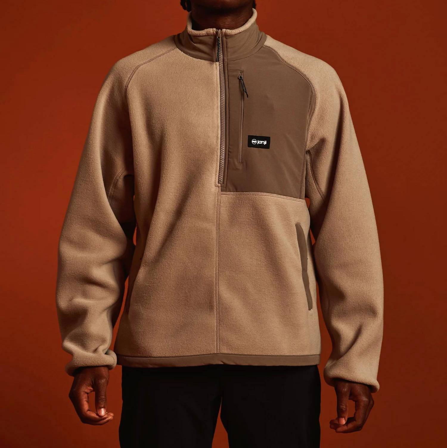 Janji Unisex Fleece Half-zip Sweatshirt in silt - men's shirt