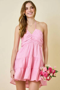 Day + Moon - Gianna Halter Gingham Mini Dress