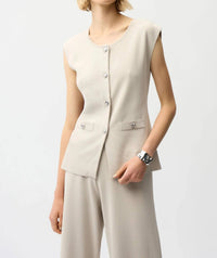 Joseph Ribkoff - Button Front Knitted Vest Top