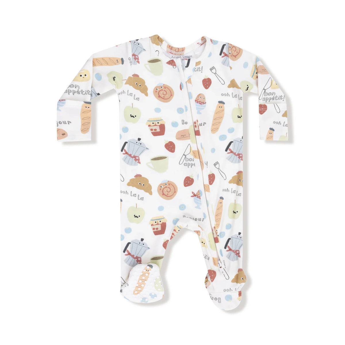 Angel Dear - Baby's Bonjour Breakfast 2 Way Zipper Footie
