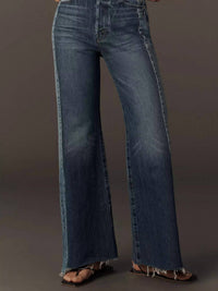 Mother The Tux Sidestepper Sneak Fray Jeans in double take - women's jeans