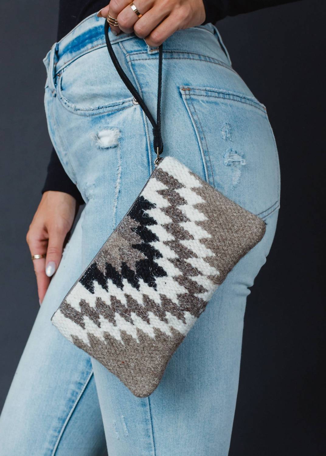 Panache Apparel - Women's Aztec Western Southwestern Woven Cotton Wristlet Clutch