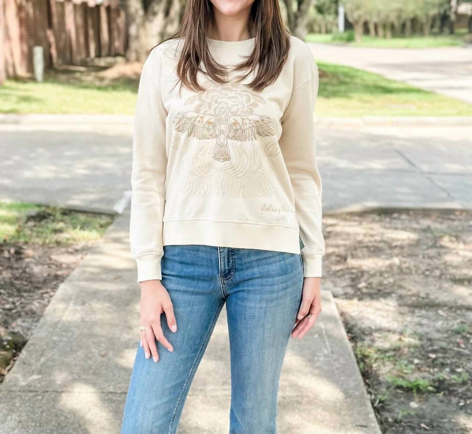 Johnny Was - Pajaro Embroidered Crew Neck Sweatshirt