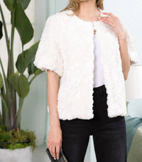Joh - Jody Faux Fur Flower Swirls Jacket