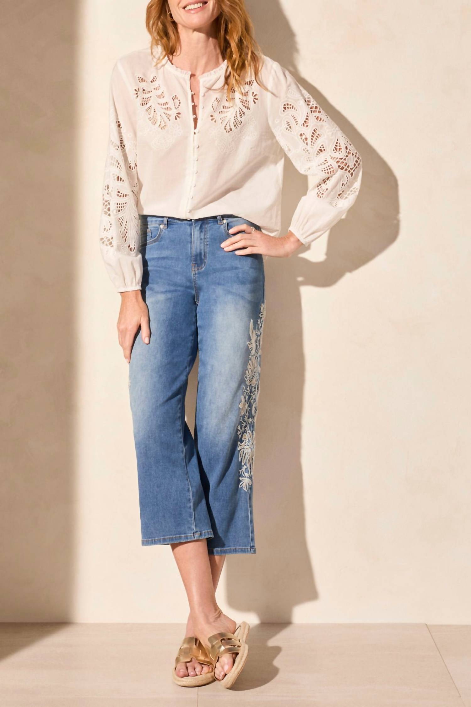 Tribal - Audrey Girlfriend Crop Jeans