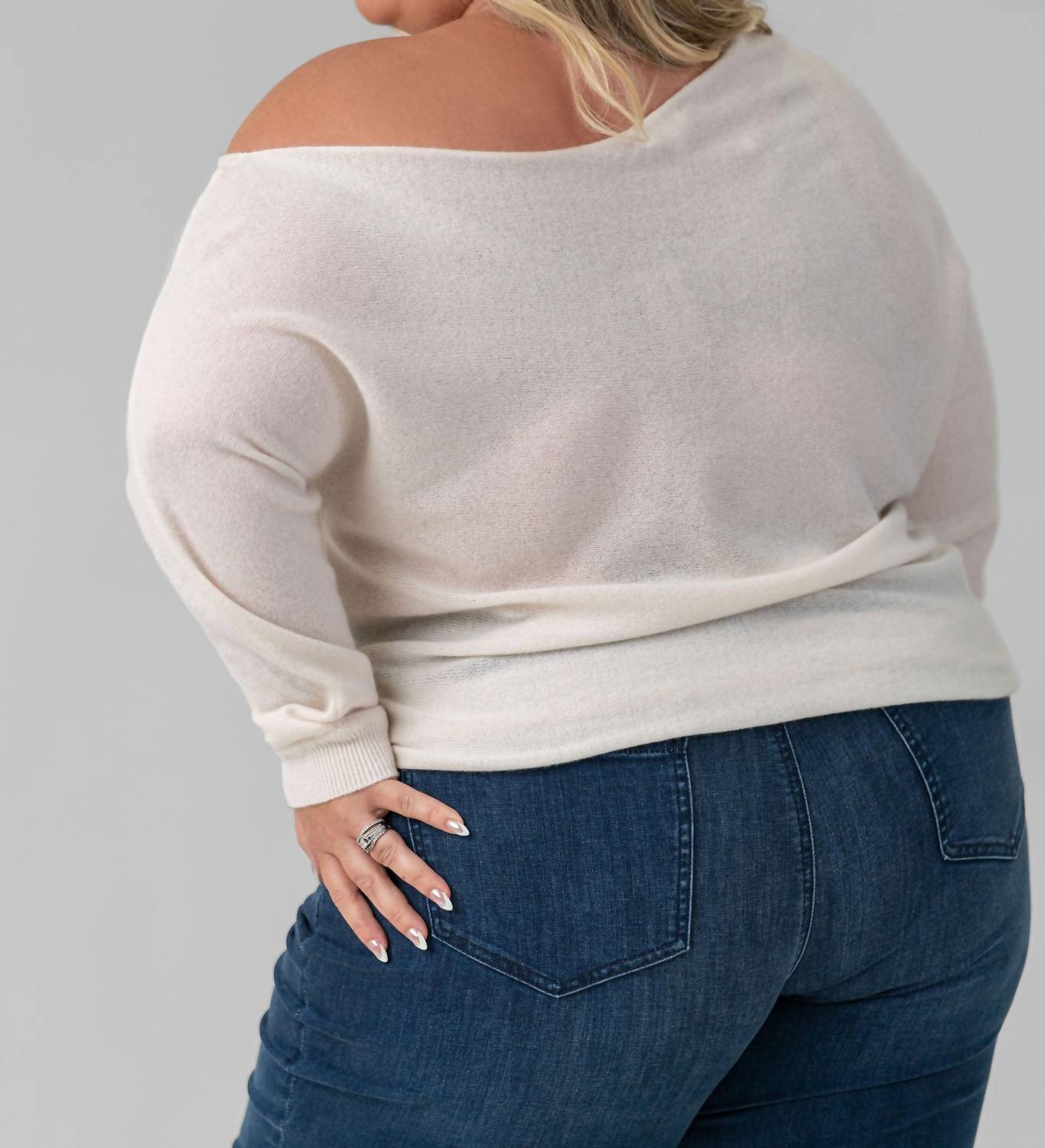Minnie Rose - Cashmere Off The Shoulder Top - Plus
