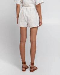 Greek Archaic Kori - Pixel Elasticated Waist Shorts