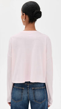 ASKK NY Crop Long Sleeve Top in giggle water - women's long sleeve top - detail view
